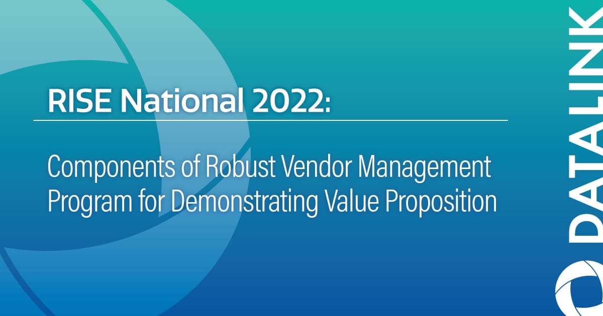 RISE National 2022 Components of robust vendor management program