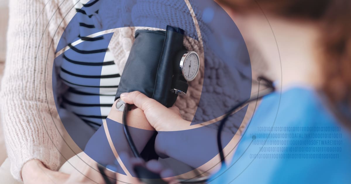 Nurse taking a patient's blood pressure