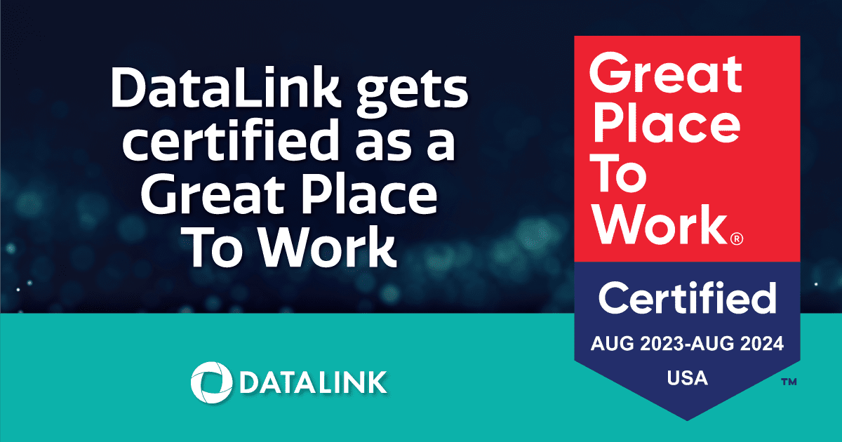 DataLink's Great Place to Work certification badge
